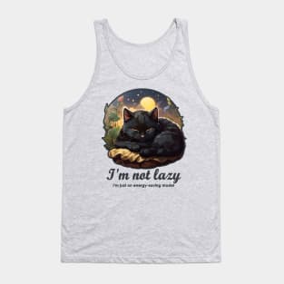 I'm not lazy I'm just on energy-saving mode! - Cute Cat Tank Top